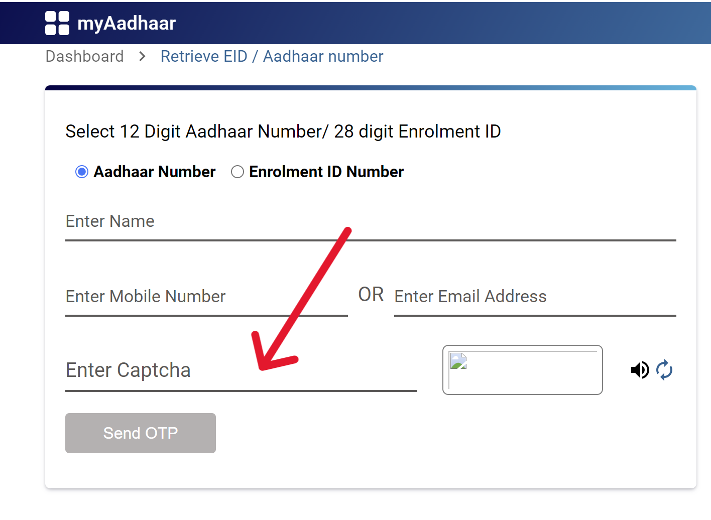 Aadhaar Card Retrieve