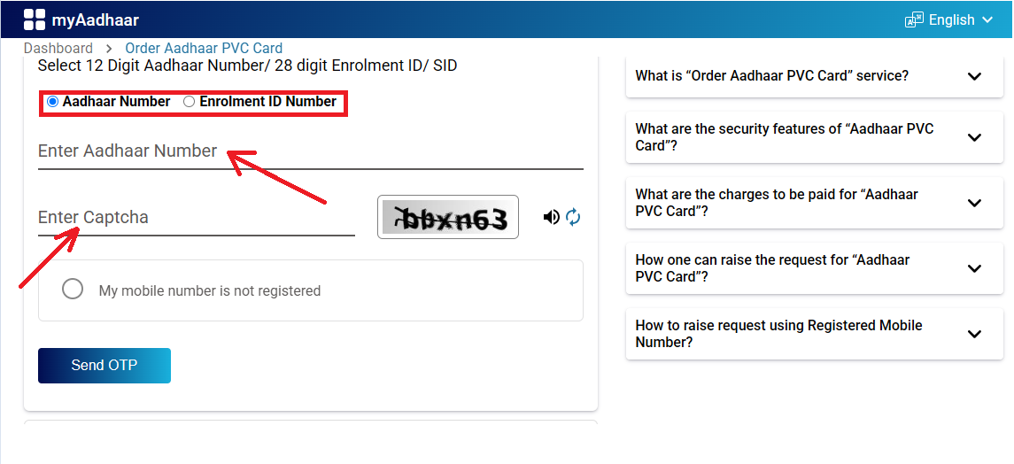 PVC Aadhar Order
